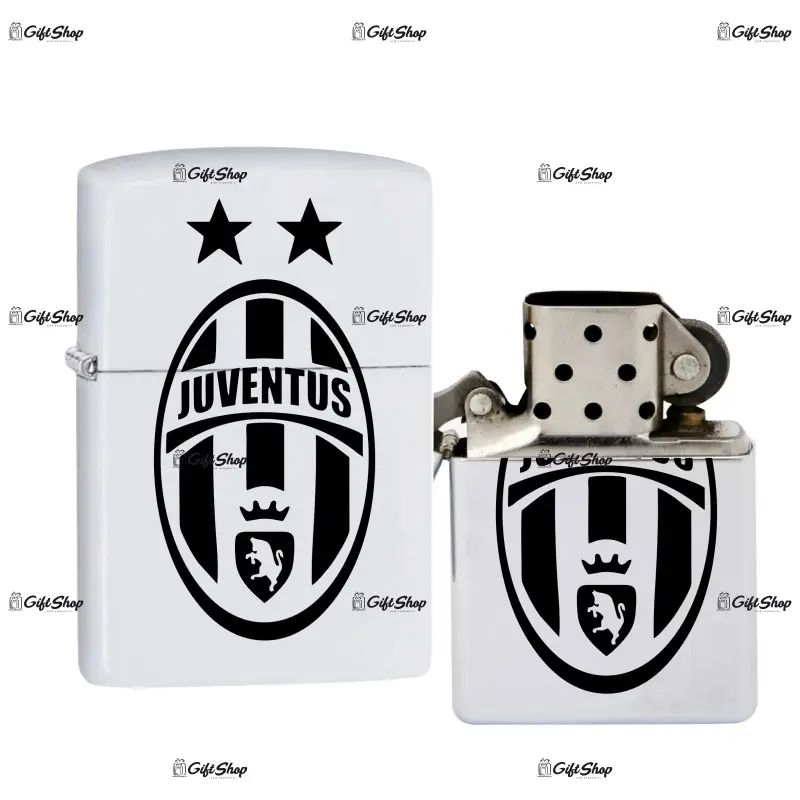 Juventus, bricheta metalica gravata laser cu mesaj